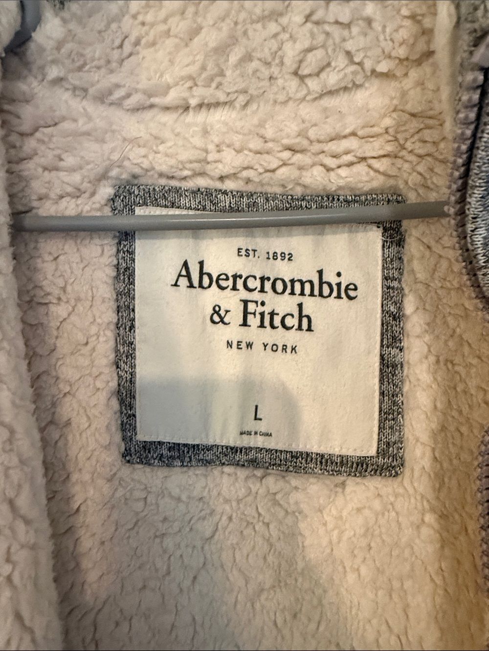 Abercrombie & Fitch Men/Unisex Full Zip Sherpa Lined Jacket Large - Picture 2 of 5